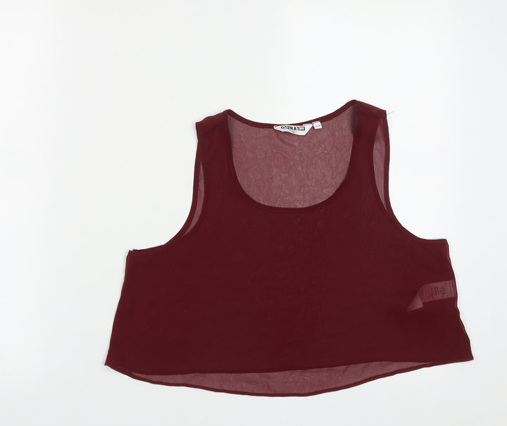 New Look Girls Red  Polyester Cropped Tank Size 12-13 Years Round Neck