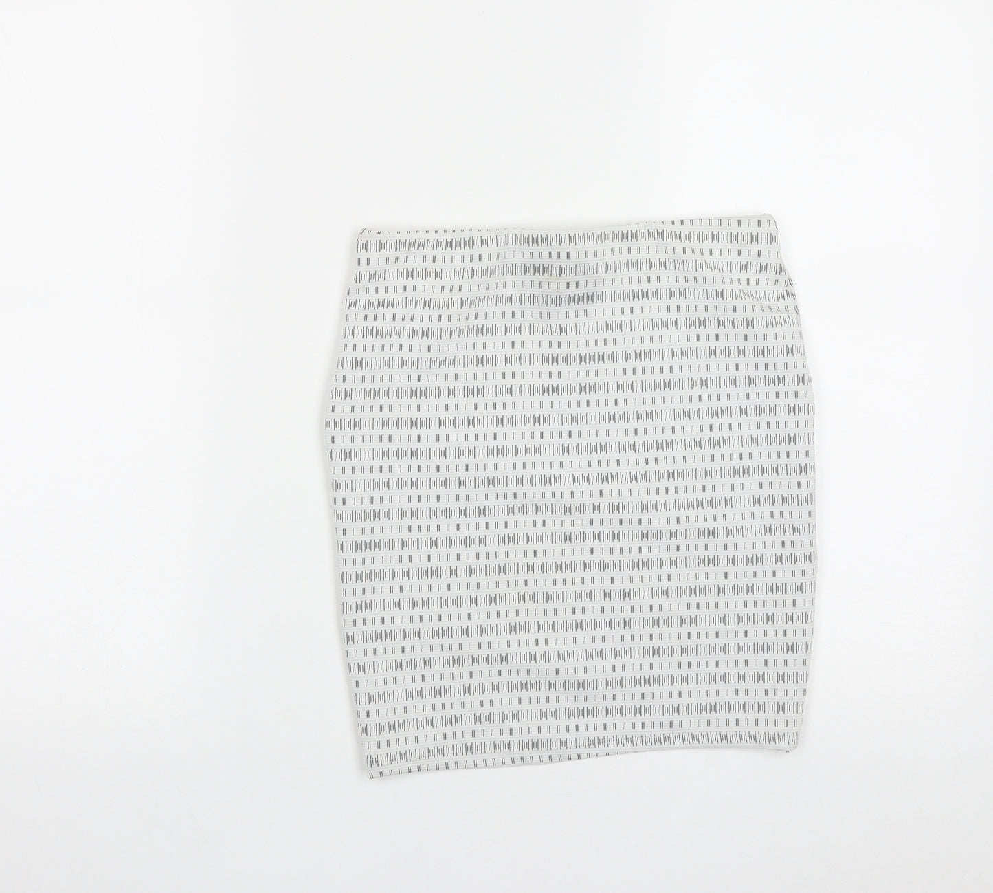 Primark Womens White Geometric Polyester A-Line Skirt Size 6