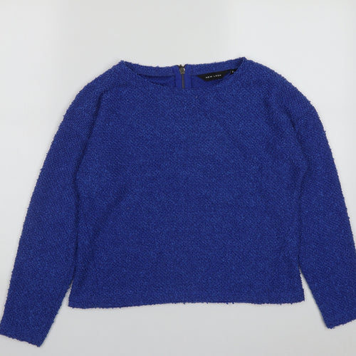 New Look Womens Blue Round Neck  Polyester Pullover Jumper Size 8