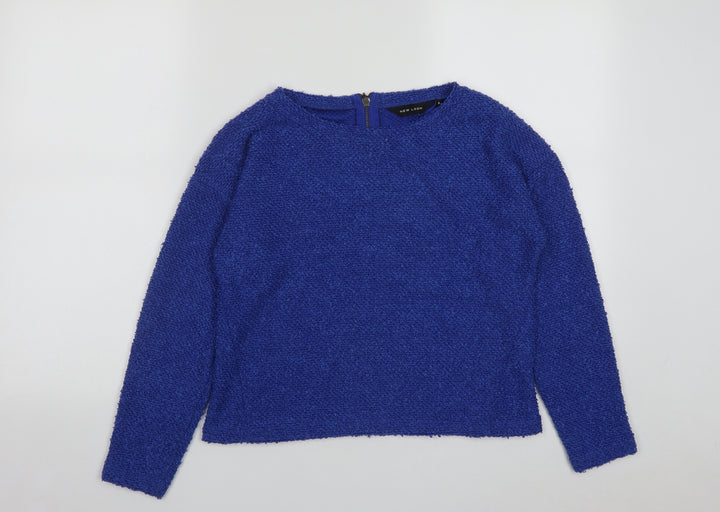 New Look Womens Blue Round Neck  Polyester Pullover Jumper Size 8