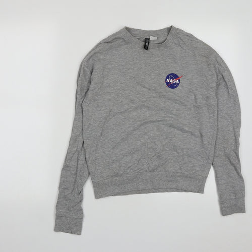 H&M Womens Grey  Cotton Pullover Sweatshirt Size XS   - NASA