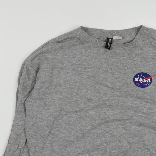 H&M Womens Grey  Cotton Pullover Sweatshirt Size XS   - NASA