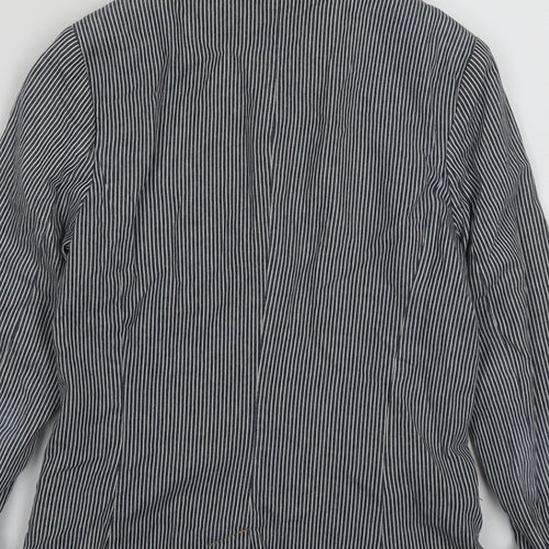 H&M Womens Black Striped  Jacket  Size 6  Button