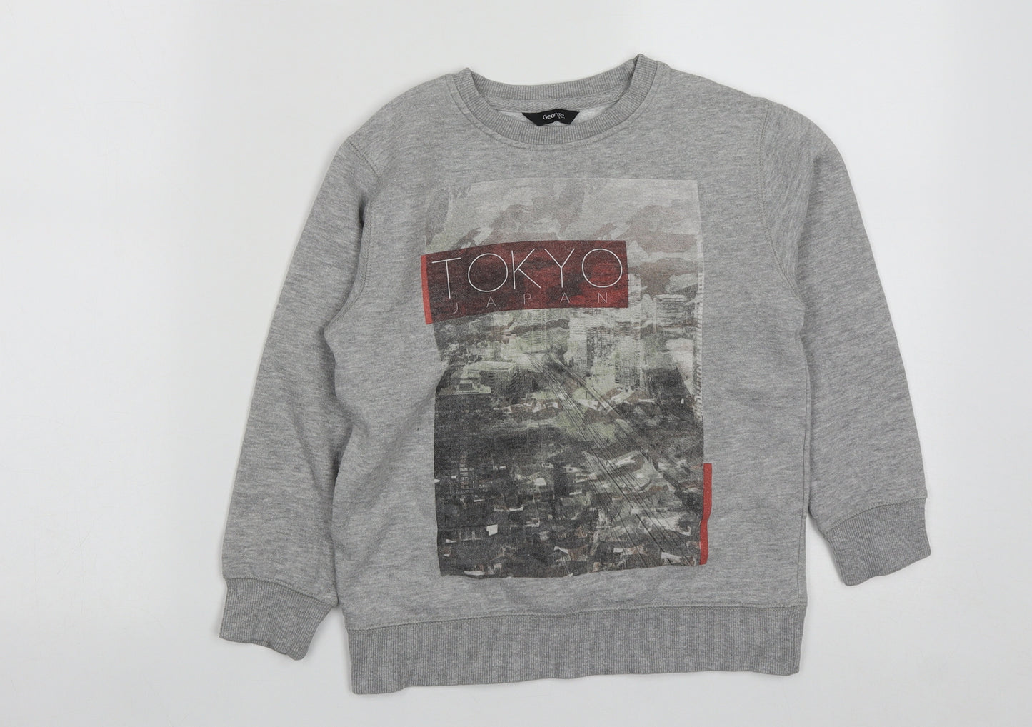 George Boys Grey  Cotton Pullover Sweatshirt Size 5-6 Years
