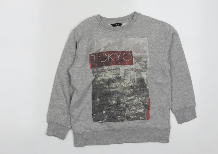 George Boys Grey  Cotton Pullover Sweatshirt Size 5-6 Years