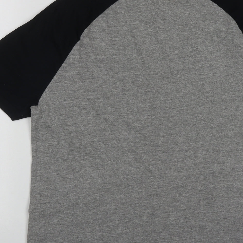 Topman Mens Grey  Cotton  T-Shirt Size XS Round Neck