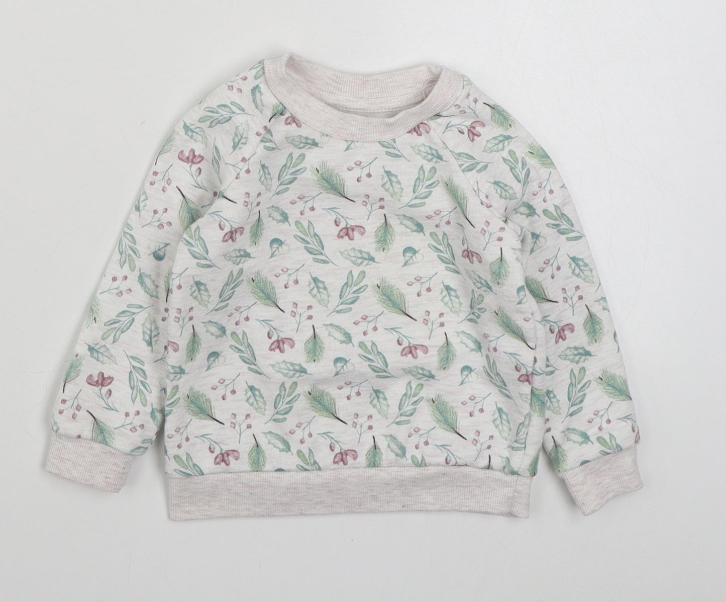 Primark Baby White Geometric Cotton Pullover Jumper Size 9-12 Months  Pullover