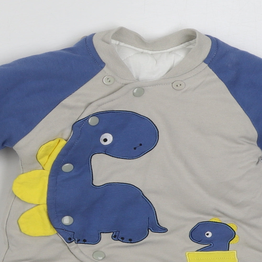 Preworn Boys Blue  Cotton Bodysuit Outfit/Set Size 0-3 Months  Button