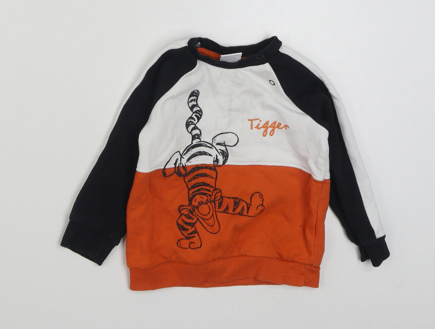 F&F Boys Orange  Cotton Pullover Jumper Size 12-18 Months  Pullover