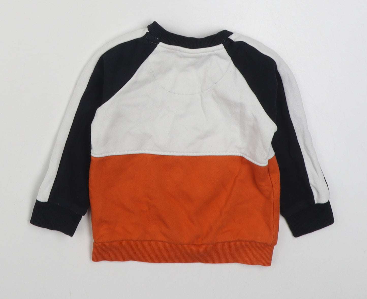 F&F Boys Orange  Cotton Pullover Jumper Size 12-18 Months  Pullover