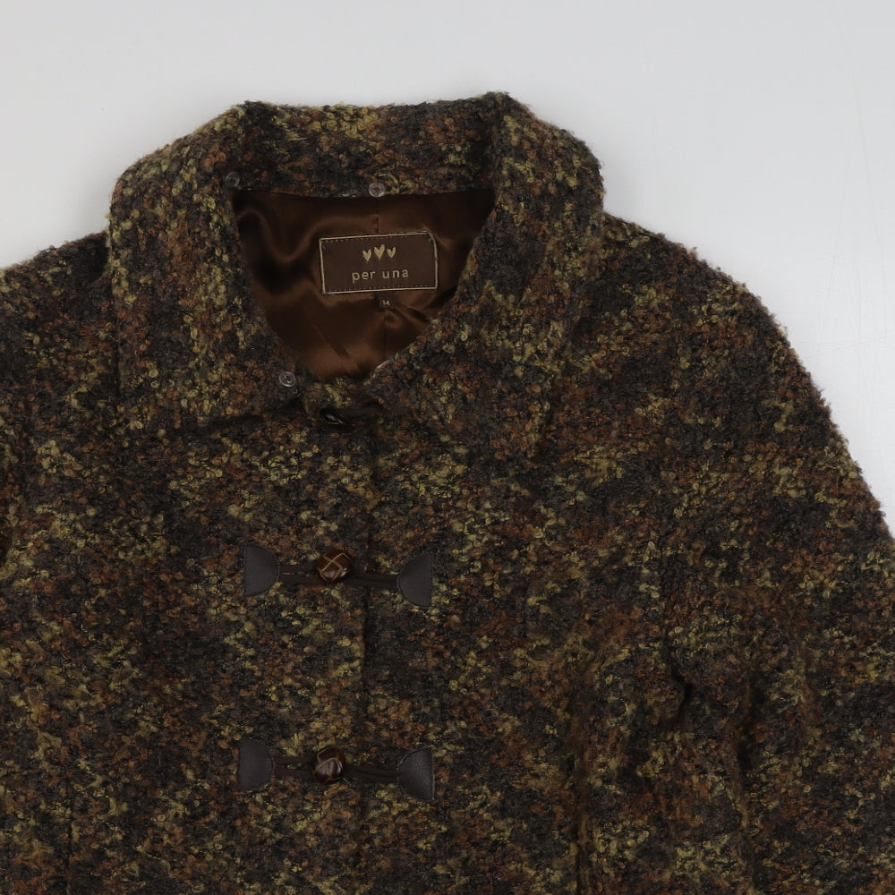 Pe Una Womens Brown   Jacket Blazer Size 14  Button