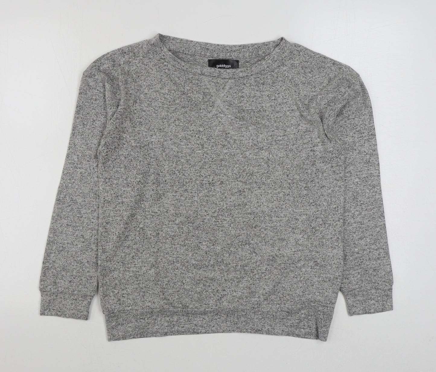 Golddigga Womens Grey  Viscose Pullover Sweatshirt Size 10  Pullover