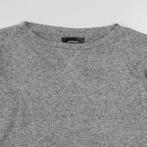 Golddigga Womens Grey  Viscose Pullover Sweatshirt Size 10  Pullover