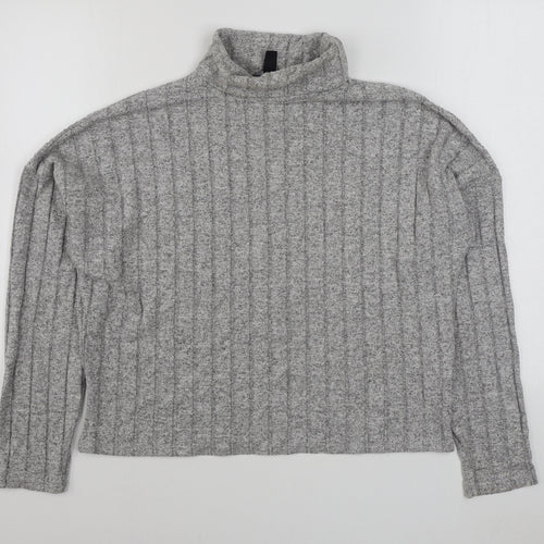 New Look Womens Grey Roll Neck  Viscose Pullover Jumper Size L