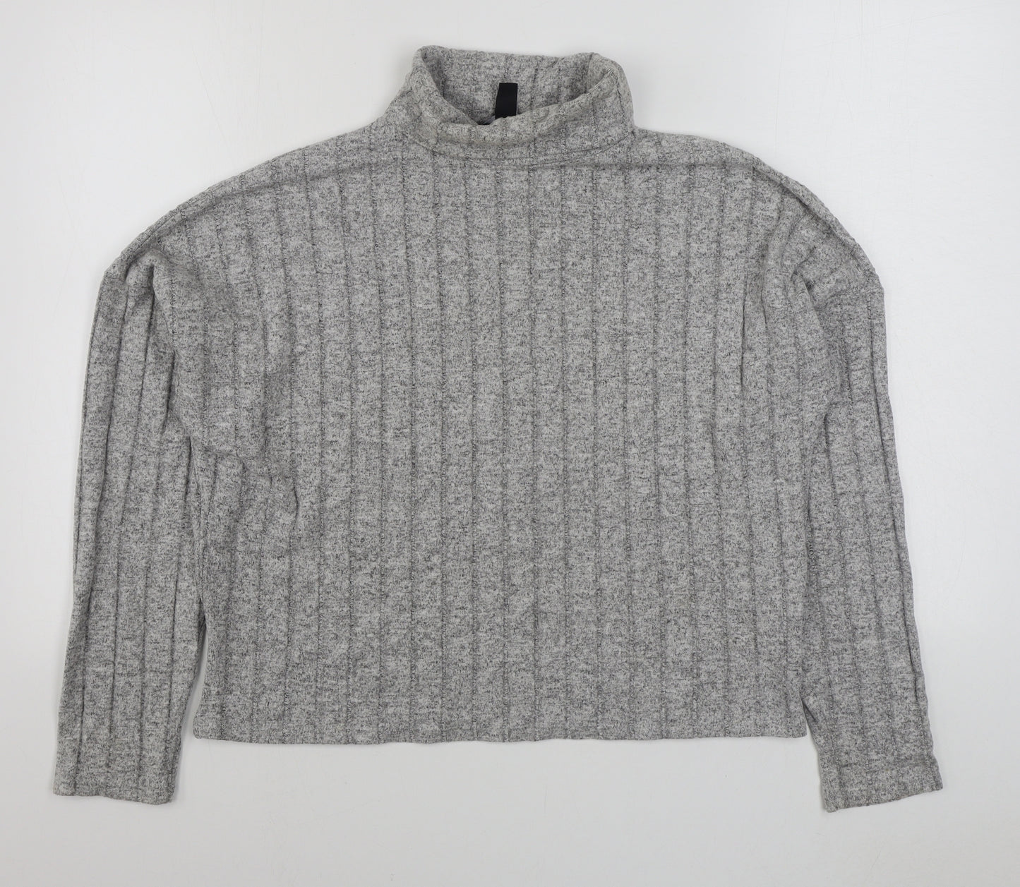 New Look Womens Grey Roll Neck  Viscose Pullover Jumper Size L