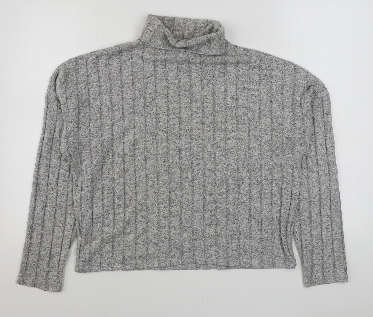 New Look Womens Grey Roll Neck  Viscose Pullover Jumper Size L