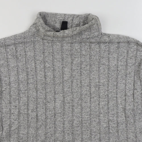 New Look Womens Grey Roll Neck  Viscose Pullover Jumper Size L