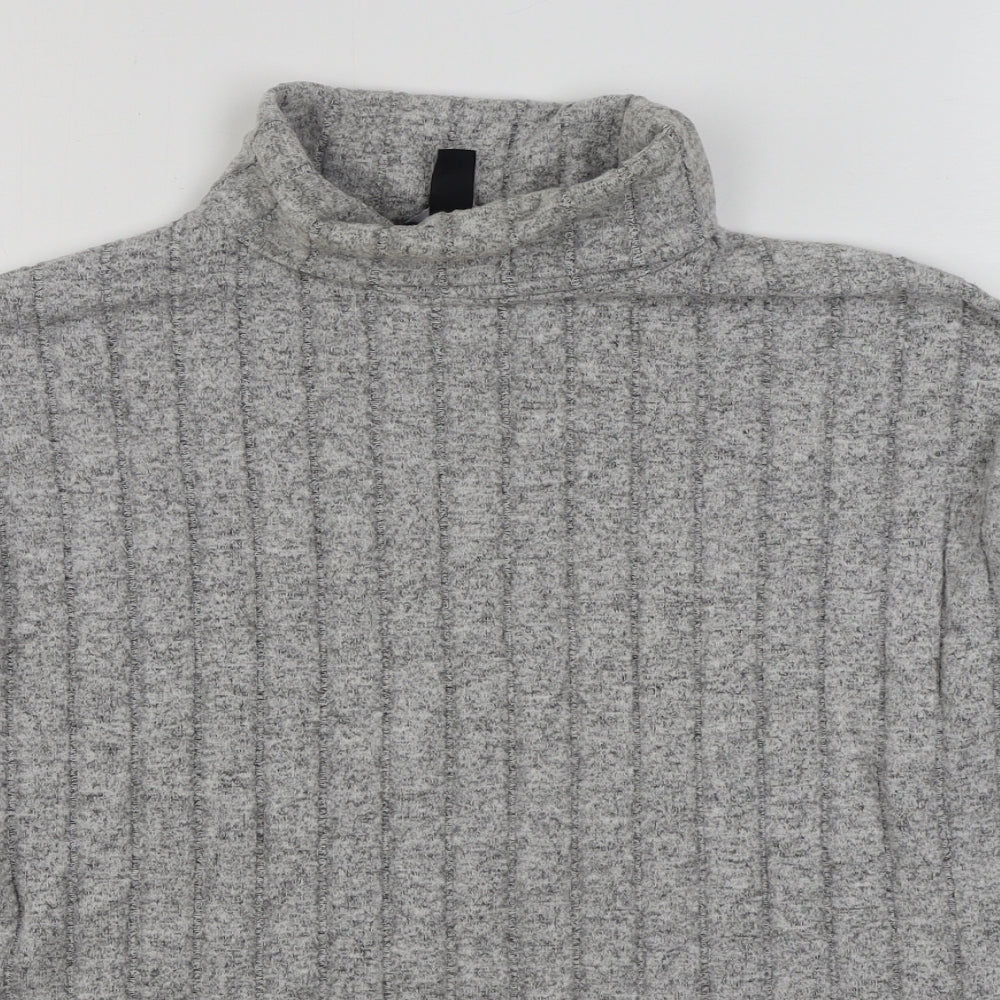 New Look Womens Grey Roll Neck  Viscose Pullover Jumper Size L