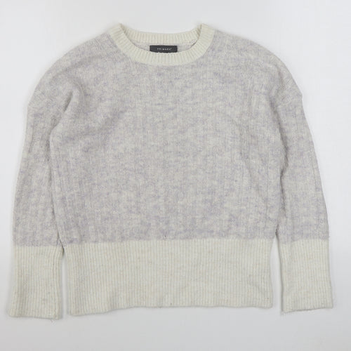 Primark Womens Purple Round Neck  Acrylic Pullover Jumper Size M
