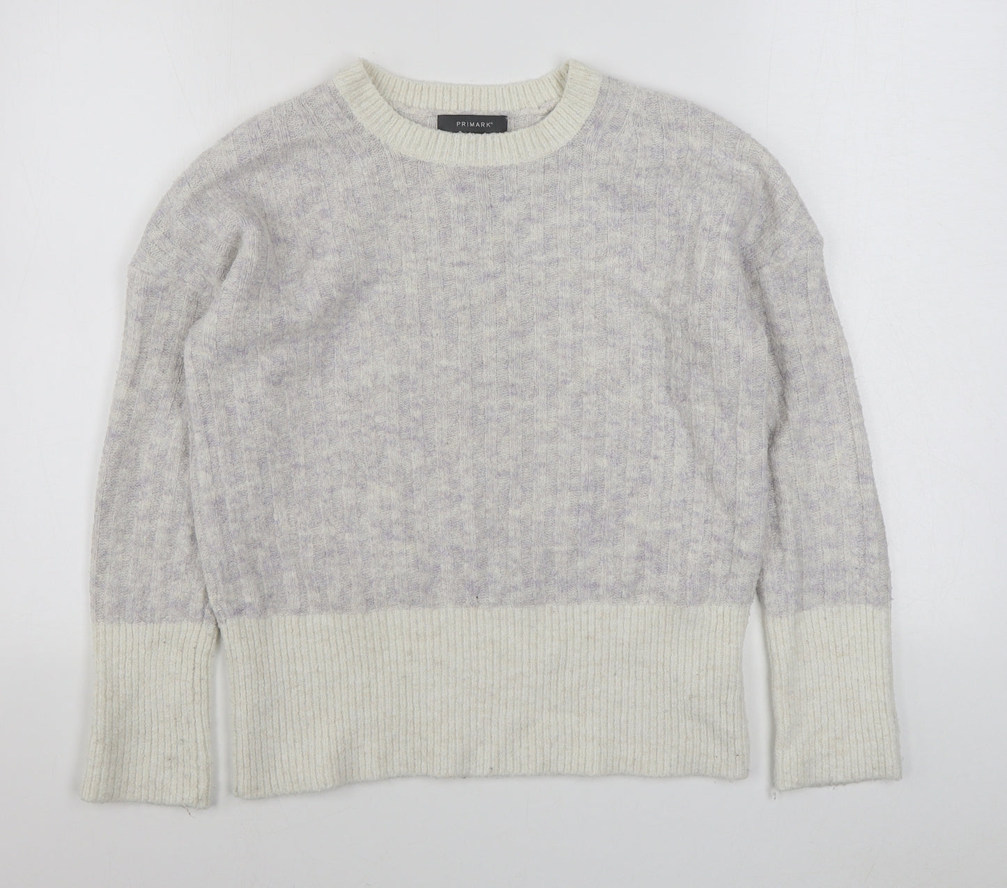 Primark Womens Purple Round Neck  Acrylic Pullover Jumper Size M