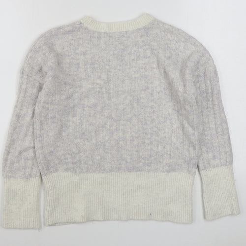 Primark Womens Purple Round Neck  Acrylic Pullover Jumper Size M