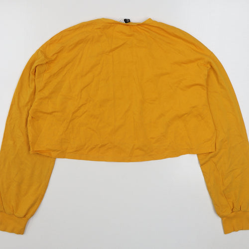 H&M Womens Yellow  Cotton Pullover Sweatshirt Size M  Pullover