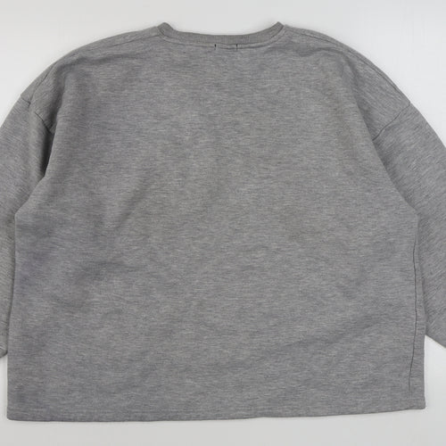 Boohoo Womens Grey  Polyester Pullover Sweatshirt Size 8  Pullover
