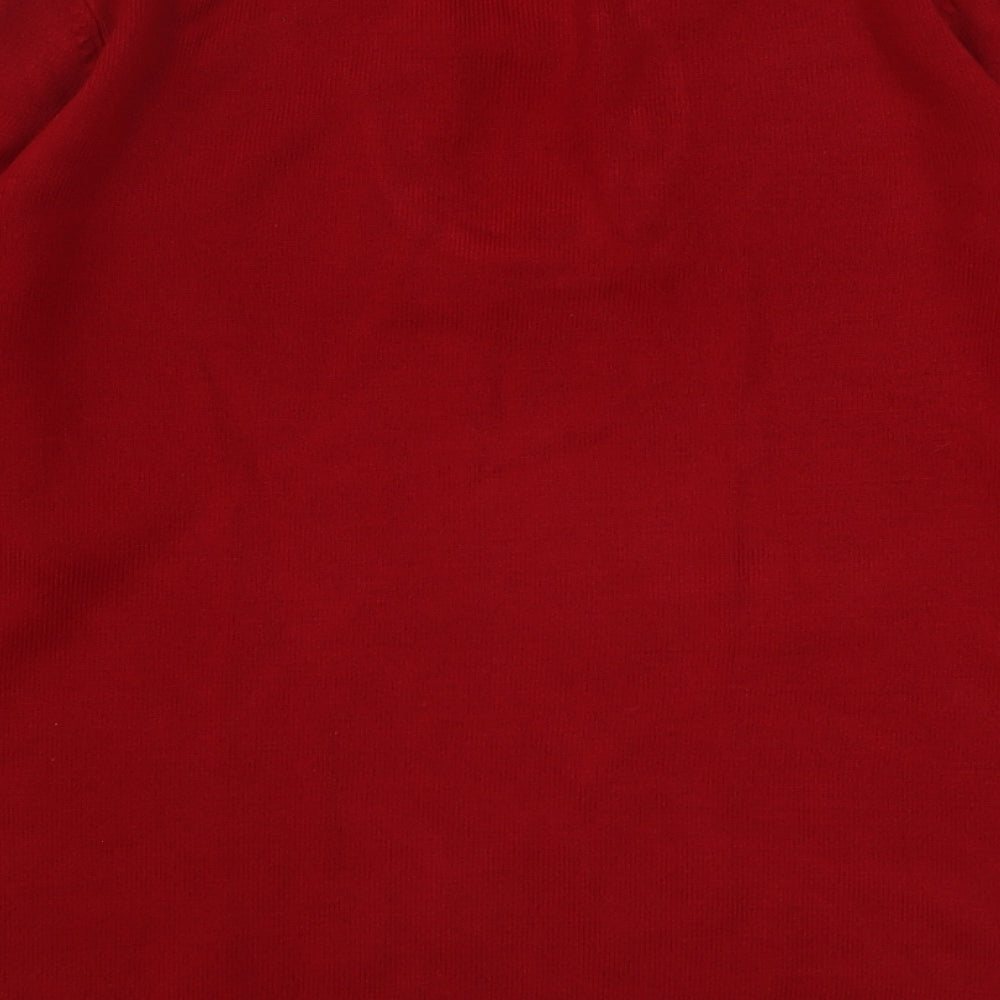 Marks and Spencer Womens Red Round Neck  Acrylic Pullover Jumper Size 14