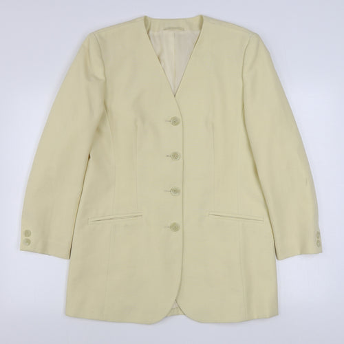 Preworn Womens Beige   Jacket Blazer Size 12  Button