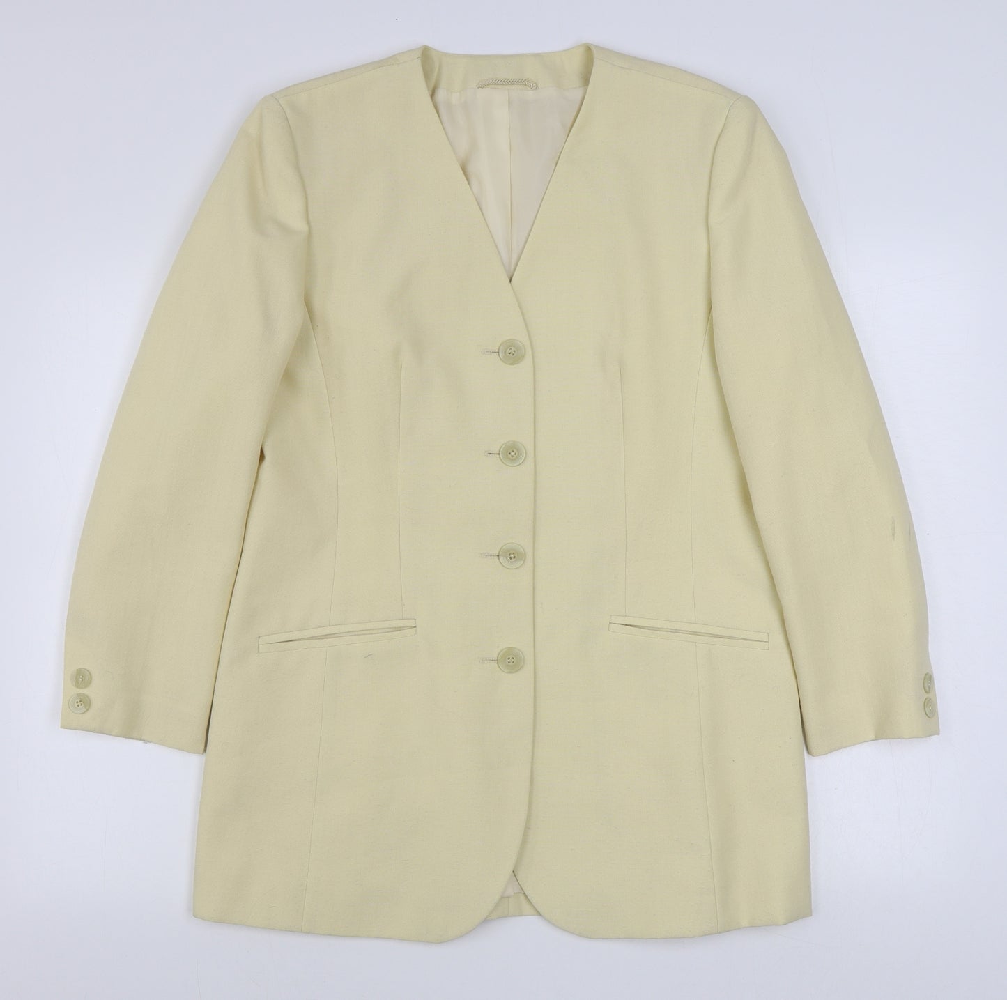Preworn Womens Beige   Jacket Blazer Size 12  Button