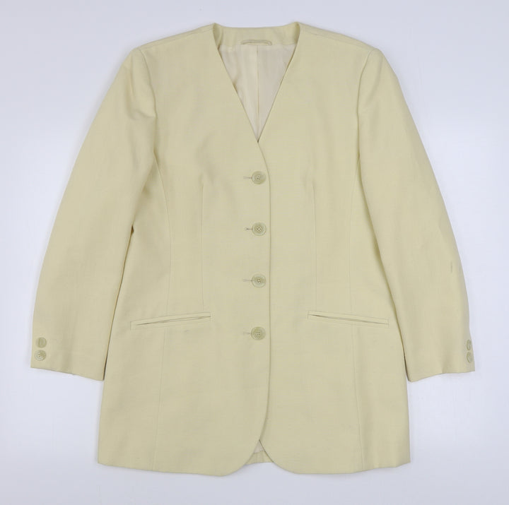 Preworn Womens Beige   Jacket Blazer Size 12  Button