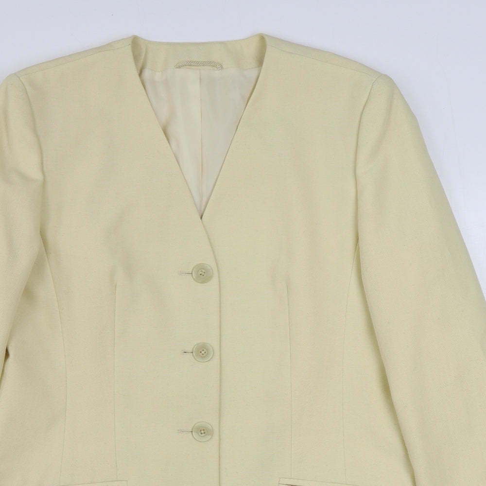 Preworn Womens Beige   Jacket Blazer Size 12  Button