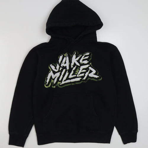 Jake Miller Mens Black  Cotton Pullover Hoodie Size XS