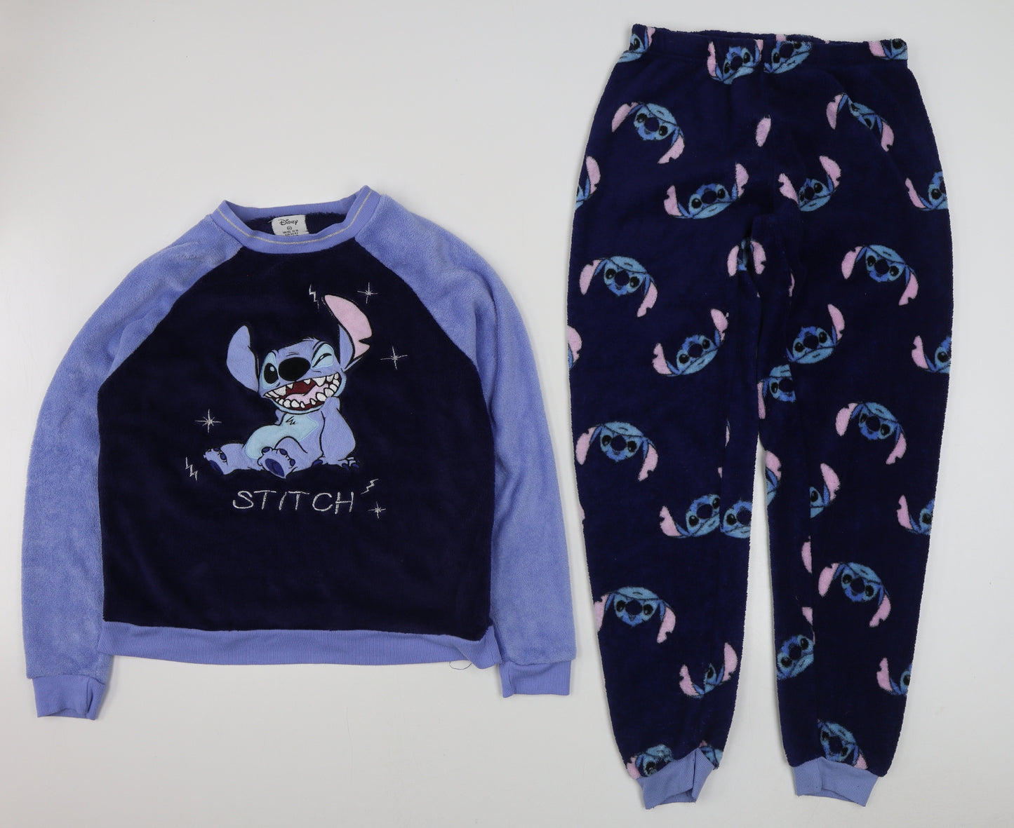 Primak Womens Blue Geometric Polyester Top Pyjama Set Size M