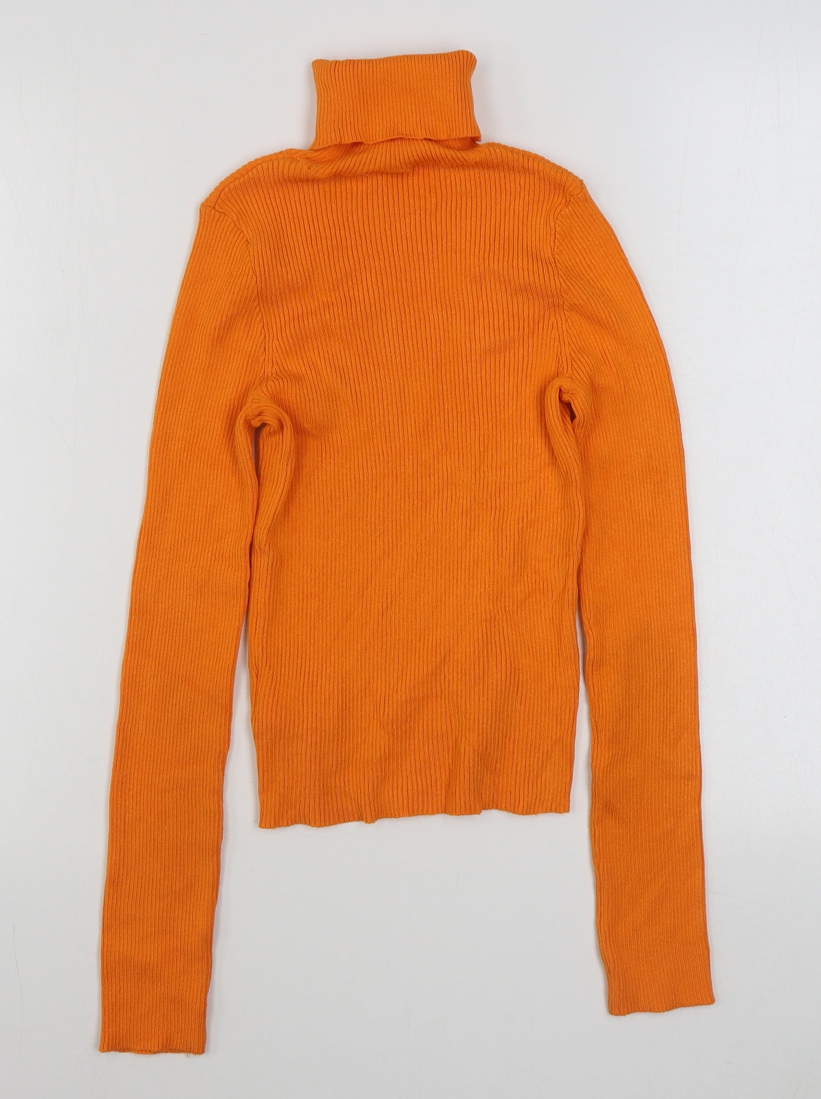 H&M Womens Orange Roll Neck  Viscose Pullover Jumper Size XS