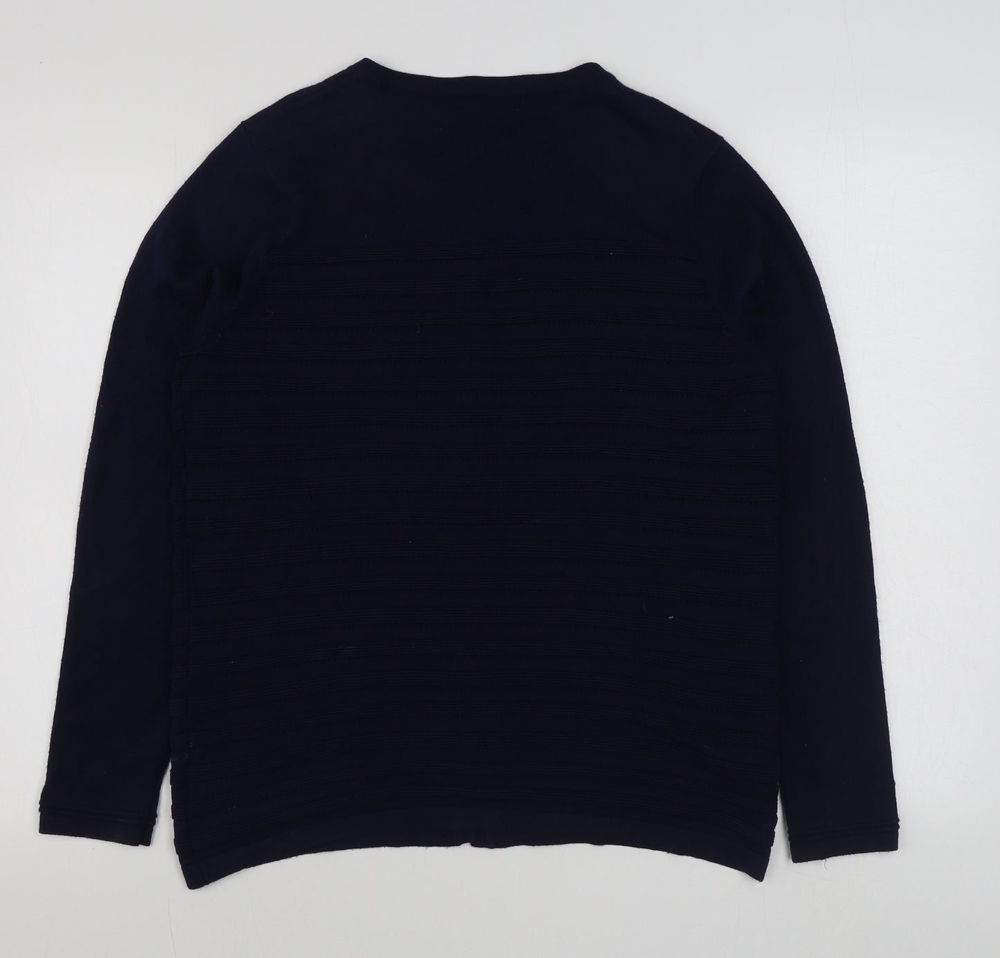 Bonmarché Womens Blue Round Neck  Viscose Cardigan Jumper Size M