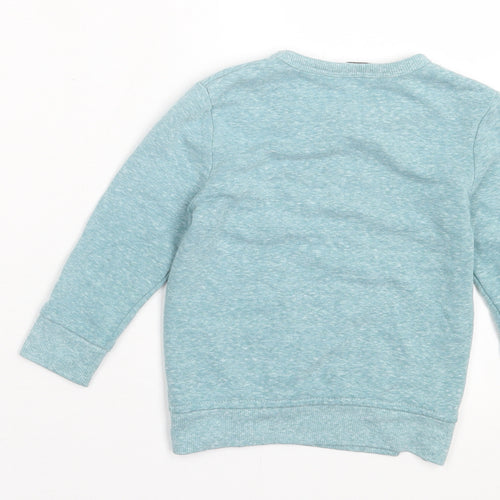 George Boys Blue  Polyester Basic Casual Size 2 Years Crew Neck Pullover