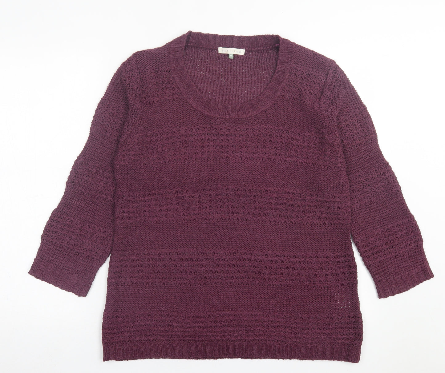 Lakeland Womens Purple Crew Neck  Acrylic Pullover Jumper Size 16