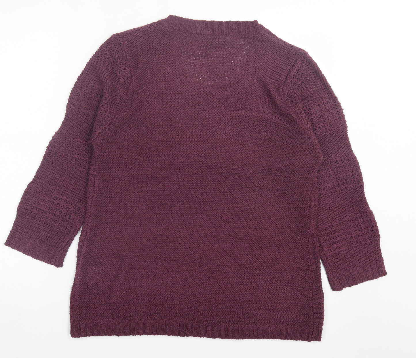 Lakeland Womens Purple Crew Neck  Acrylic Pullover Jumper Size 16