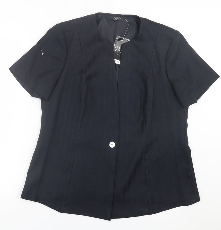 BM Womens Blue Jacket Blazer Size 18 Button