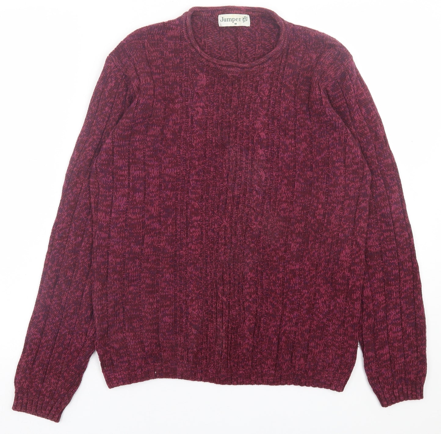 Preworn Womens Purple Crew Neck  Cotton Pullover Jumper Size M