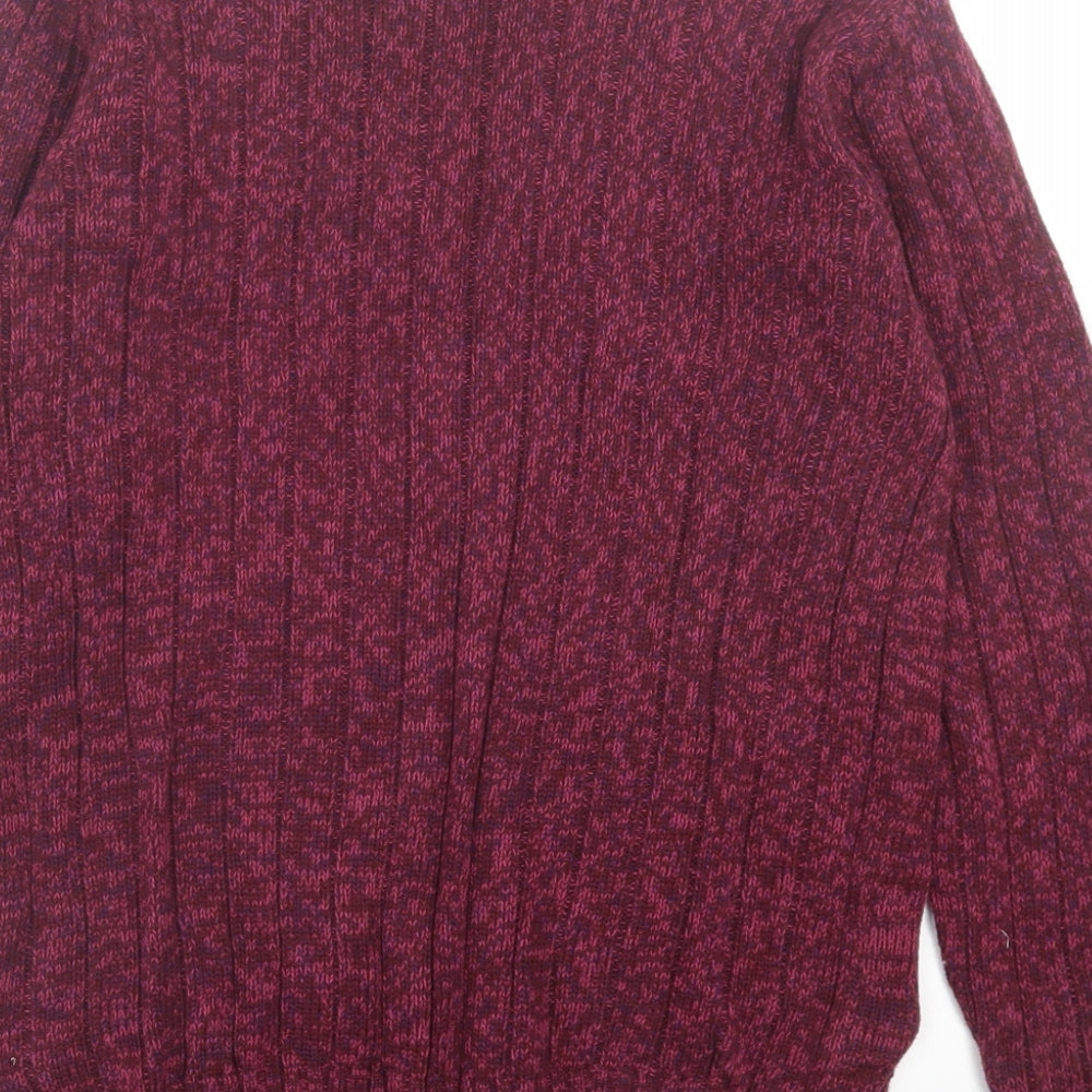 Preworn Womens Purple Crew Neck  Cotton Pullover Jumper Size M