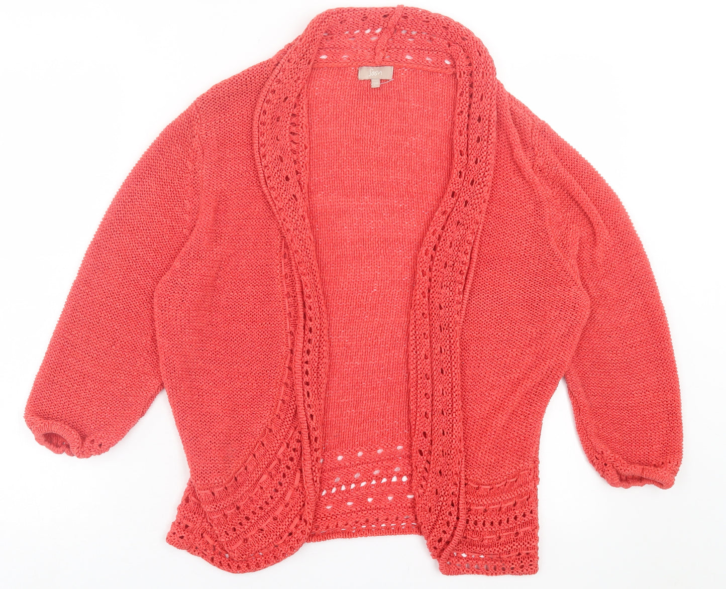 Monsoon Womens Pink V-Neck  Acrylic Cardigan Jumper Size 20