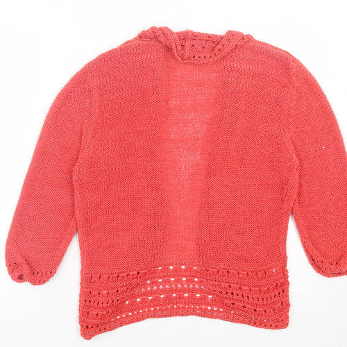 Monsoon Womens Pink V-Neck  Acrylic Cardigan Jumper Size 20