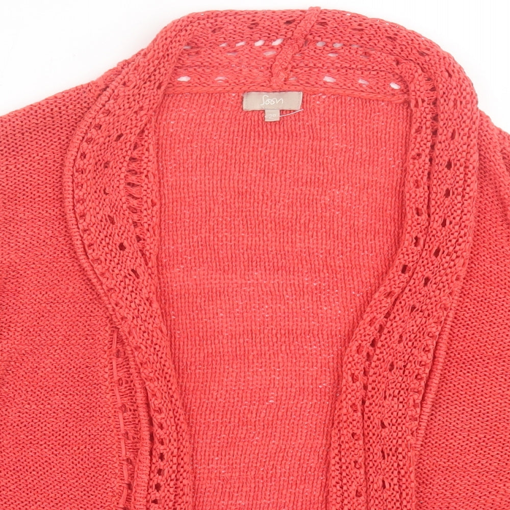 Monsoon Womens Pink V-Neck  Acrylic Cardigan Jumper Size 20