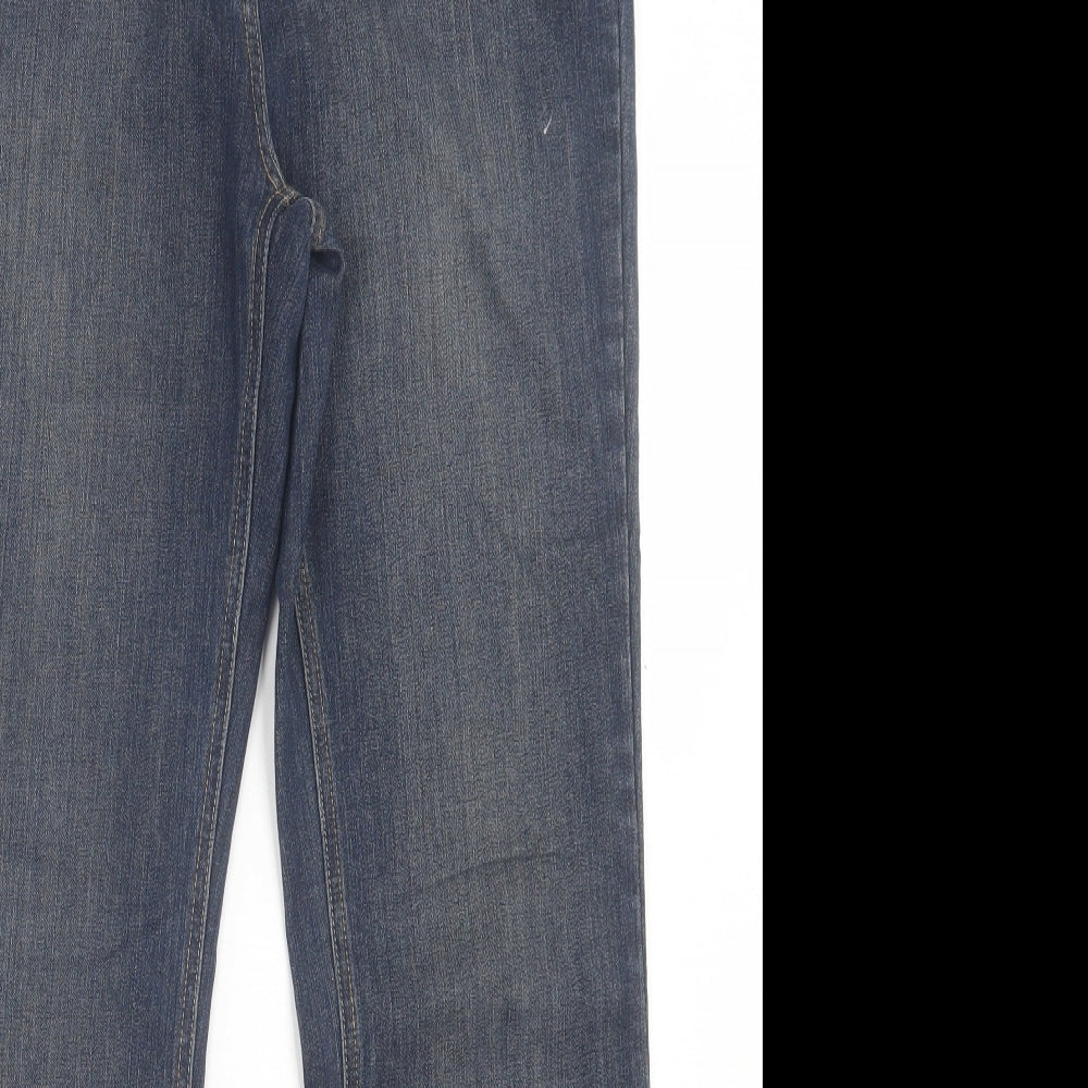 Papaya Womens Blue  Cotton Straight Jeans Size 12 L31 in Regular Button