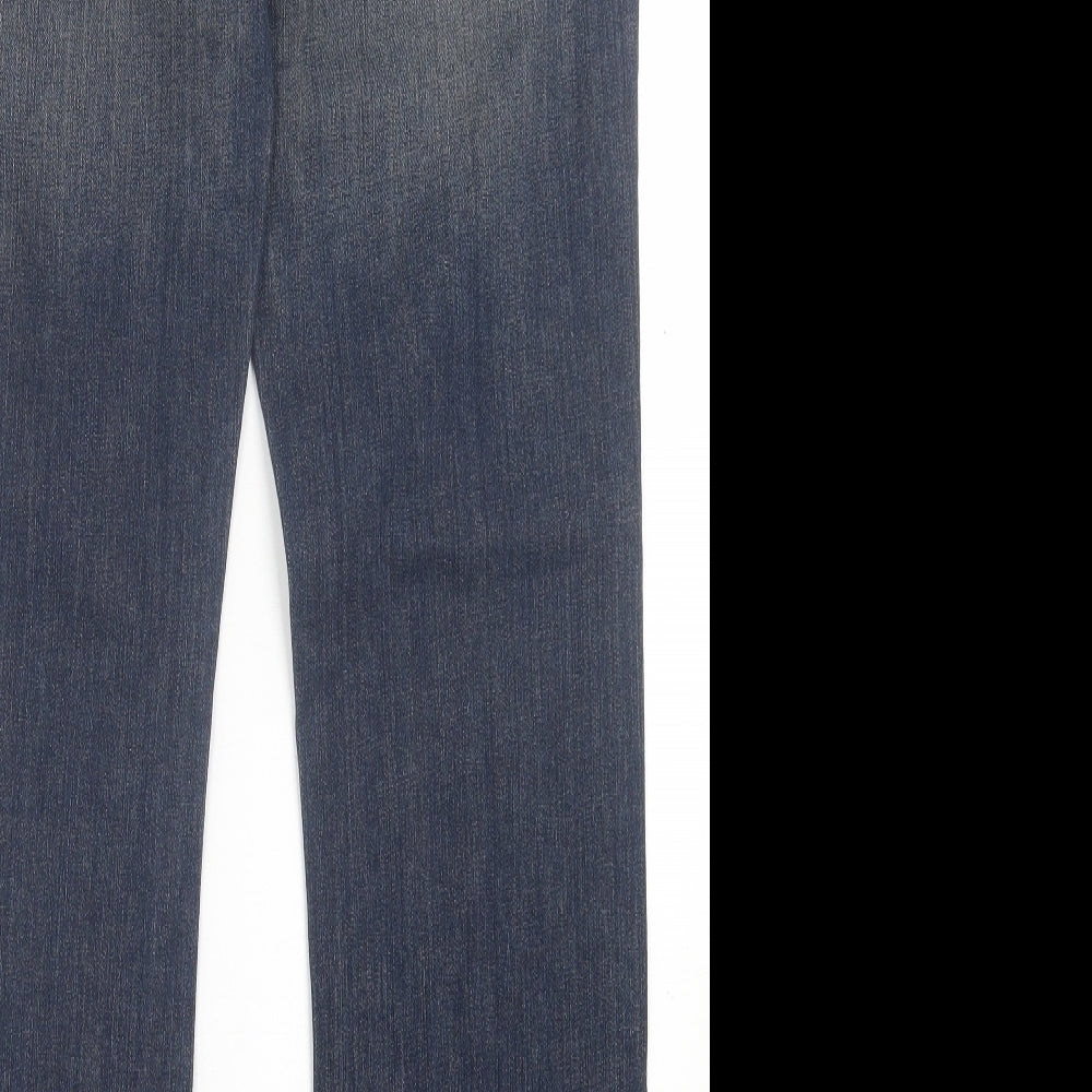 Papaya Womens Blue  Cotton Straight Jeans Size 12 L31 in Regular Button