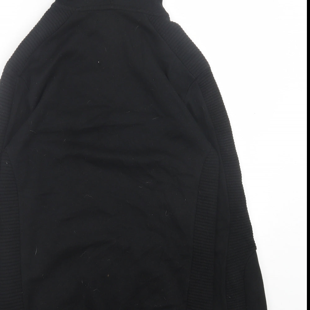 Zara Mens Black  Cotton Full Zip Hoodie Size S
