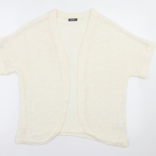 Roman Womens Ivory V-Neck  Acrylic Cardigan Jumper Size 14