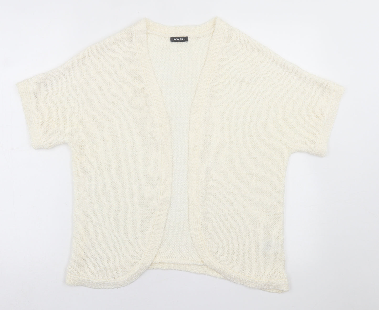 Roman Womens Ivory V-Neck  Acrylic Cardigan Jumper Size 14